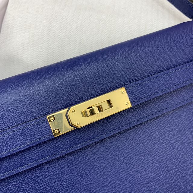 Hermes original madame leather kelly elan KE0028 deep blue