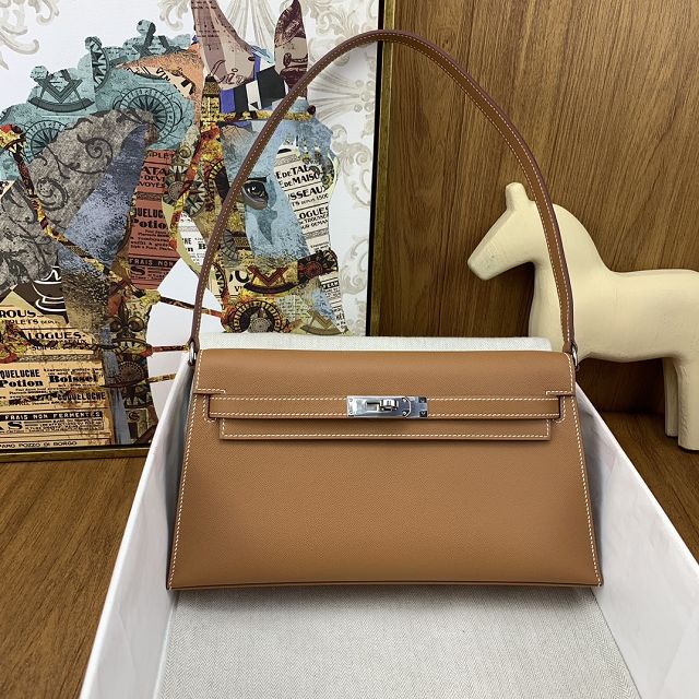 Hermes original madame leather kelly elan KE0028 gold brown