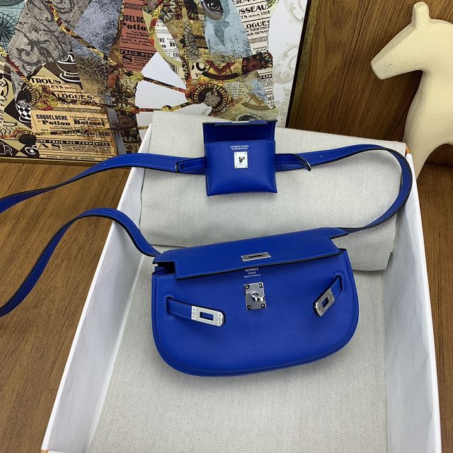 Hermes original swift leather kelly moove bag KM0019 blue 