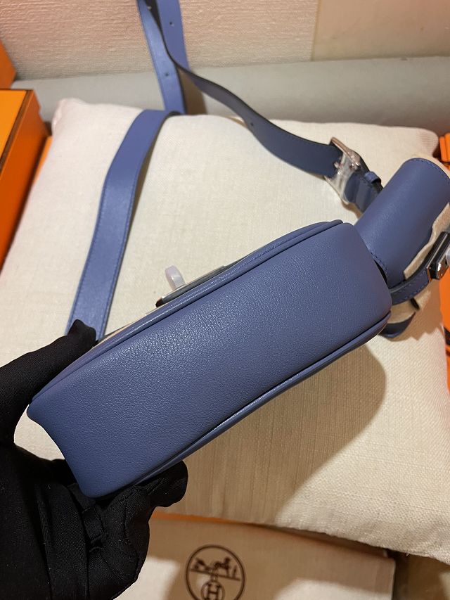 Hermes original swift leather kelly moove bag KM0019 blue brighton