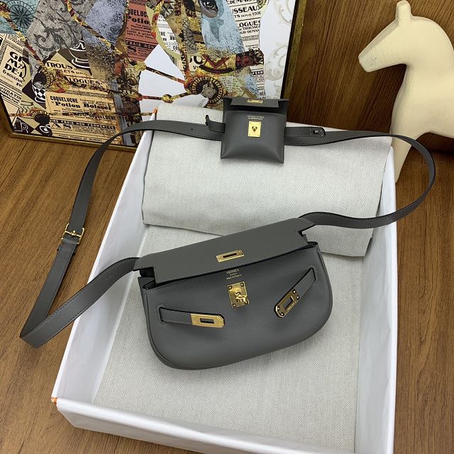 Hermes original swift leather kelly moove bag KM0019 grey meyer