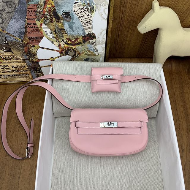 Hermes original swift leather kelly moove bag KM0019 rose sakura 