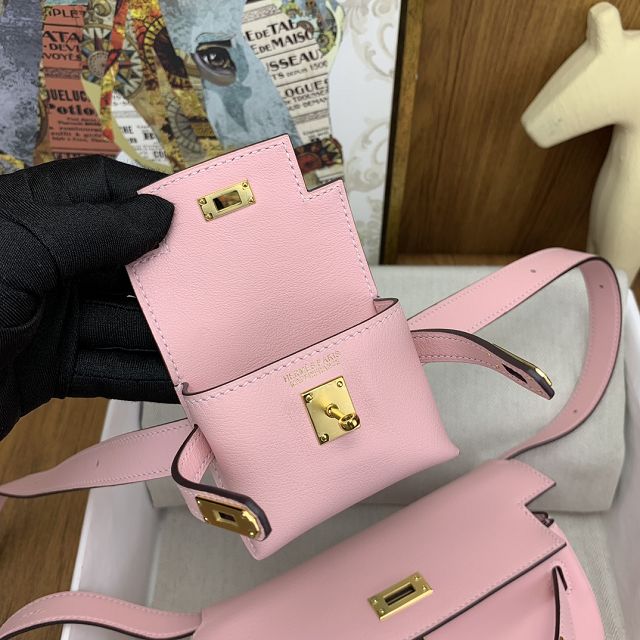 Hermes original swift leather kelly moove bag KM0019 rose sakura 