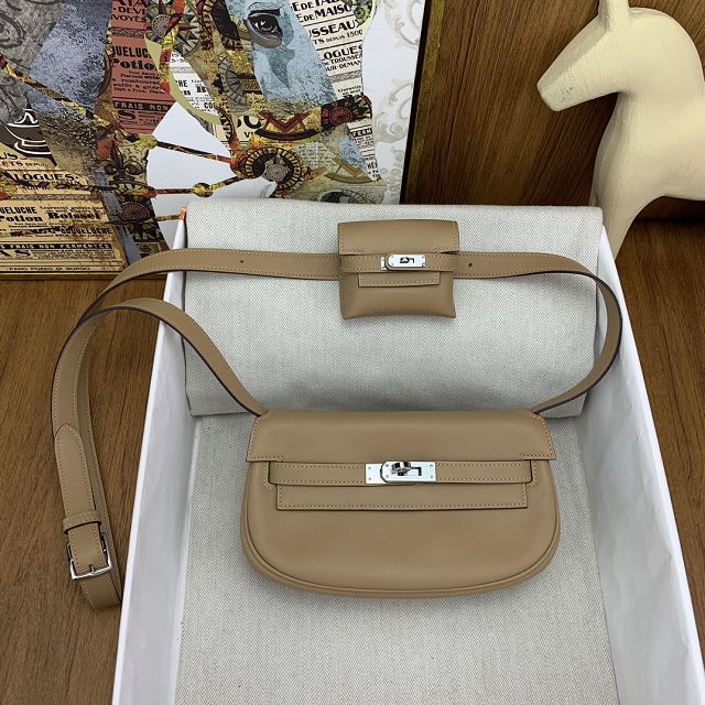 Hermes original swift leather kelly moove bag KM0019 chai