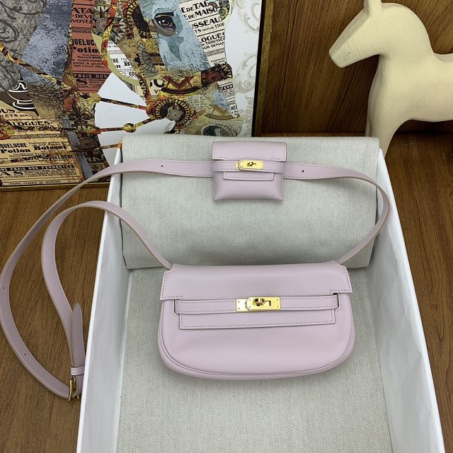 Hermes original swift leather kelly moove bag KM0019 mauve pale