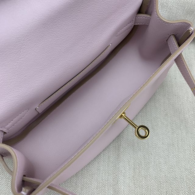 Hermes original swift leather kelly moove bag KM0019 mauve pale