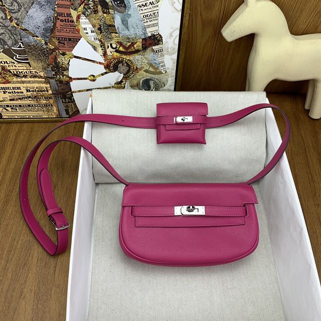 Hermes original swift leather kelly moove bag KM0019 rose purple 