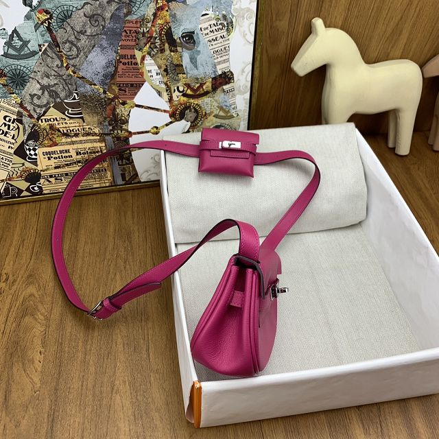 Hermes original swift leather kelly moove bag KM0019 rose purple 