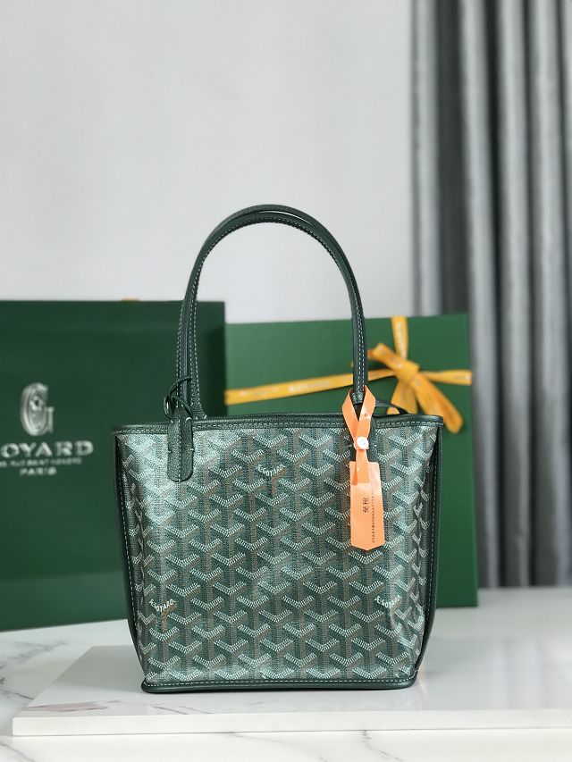 Goyard original calfskin&canvas reversible anjou mini bag GY0086 pearly green