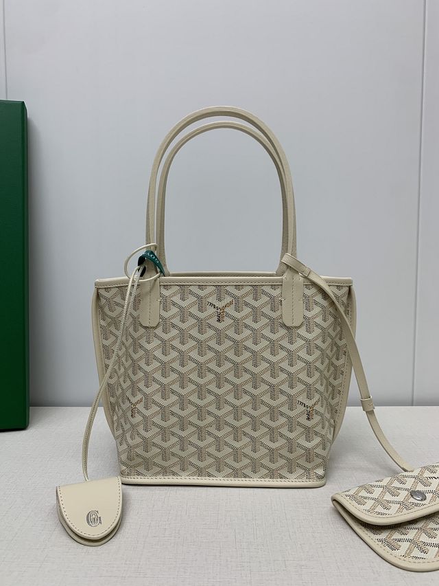 Goyard original calfskin&canvas reversible anjou mini bag GY0086 sand