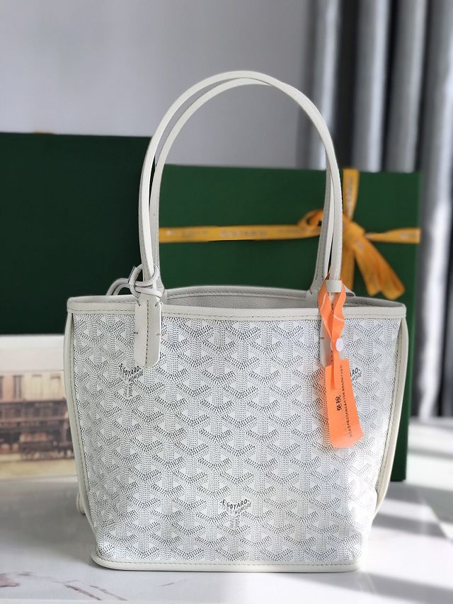 Goyard original calfskin&canvas reversible anjou mini bag GY0086-2 white