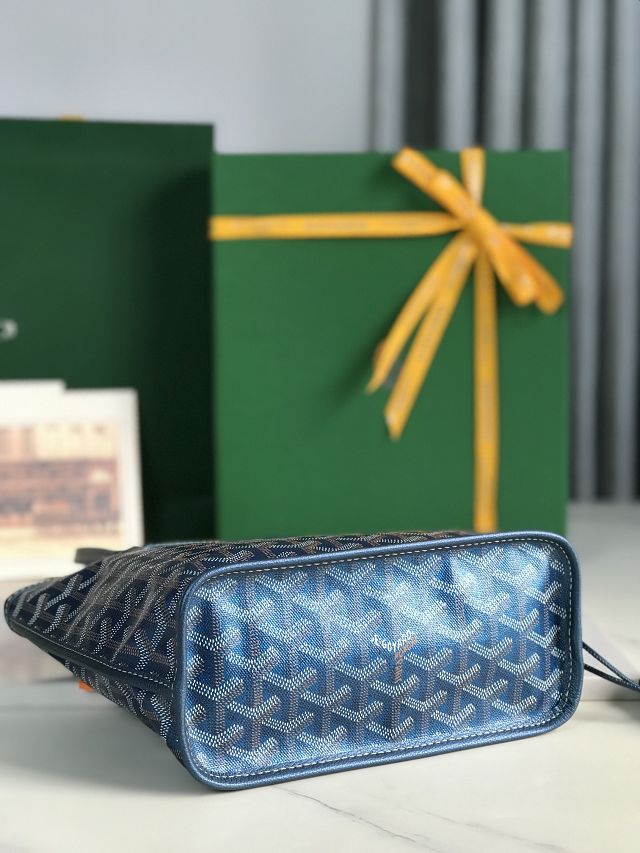 Goyard original calfskin&canvas reversible anjou mini bag GY0086 pearly blue