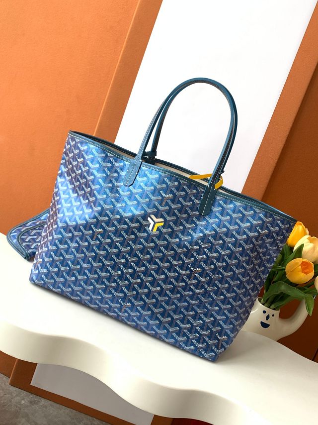 Goyard original canvas saint louis PM bag GY0082 pearly blue