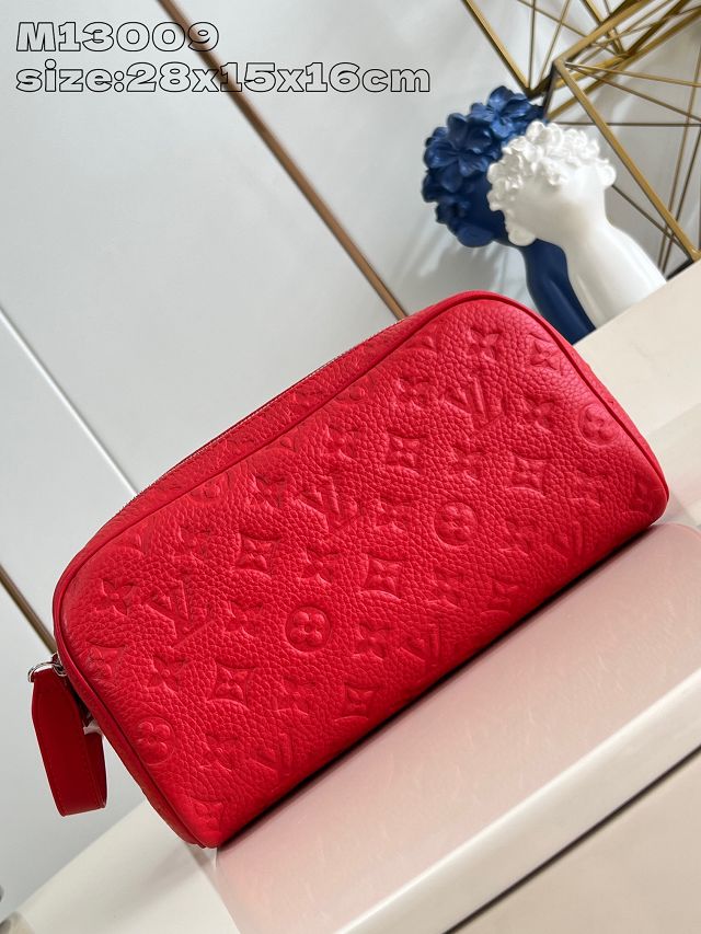 Louis vuitton original calfskin dopp kit toilet pouch M13009 red