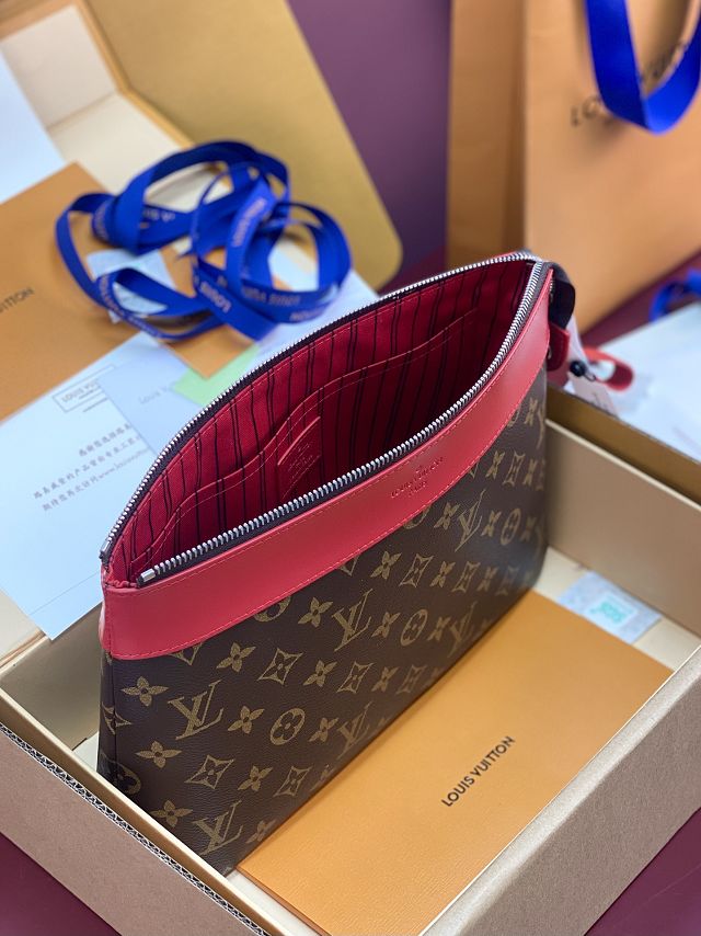 Louis vuitton original monogram canvas pochette voyage souple M13199 red