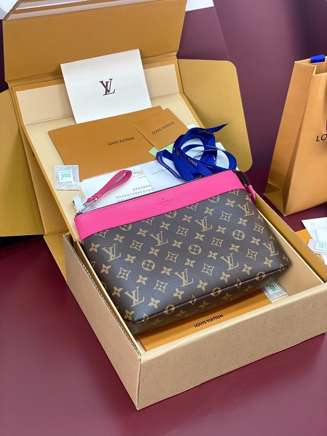 Louis vuitton original monogram canvas pochette voyage souple M13356 pink