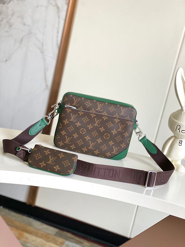 Louis vuitton original monogram canvas trio messenger bag M12766 green