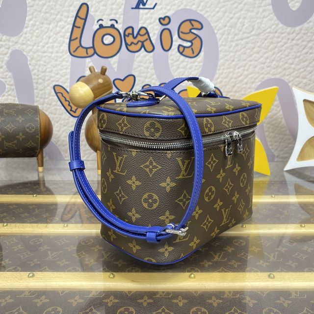 Louis vuitton original monogram nice BB cosmetic case M12668 blue