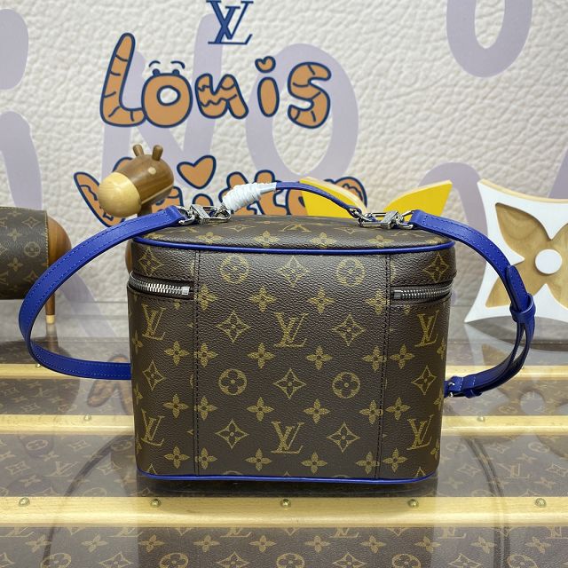 Louis vuitton original monogram nice BB cosmetic case M12668 blue