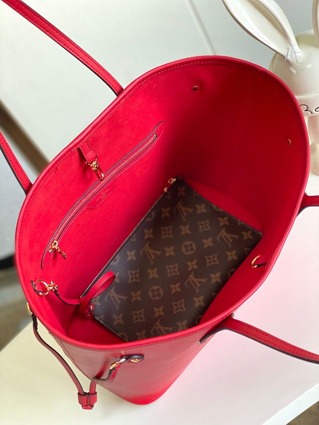 Louis vuitton original epi leather neverfull mm M12755 red