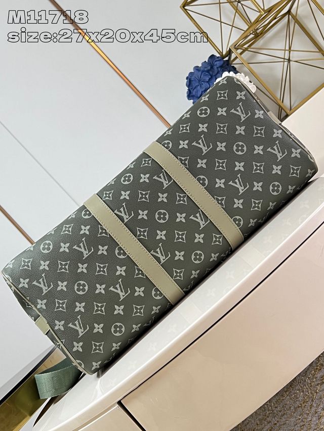 Louis vuitton original monogram canvas keepall 45 M11718 green