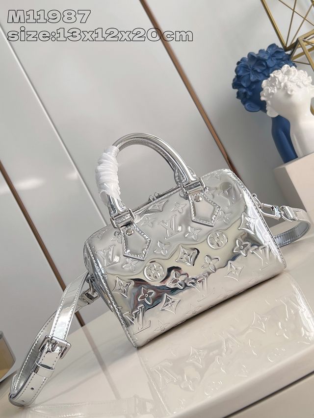 Louis vuitton original vernis leather speedy 20 M11987 silver