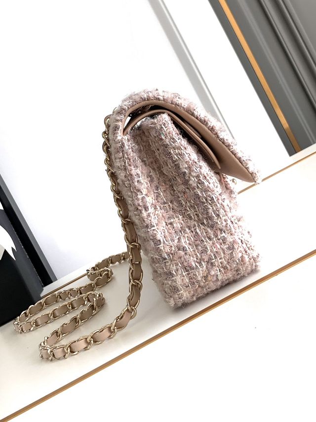 CC original tweed medium flap bag A01112 beige