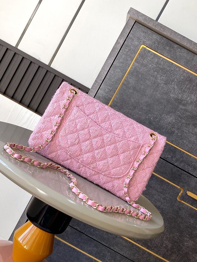 CC original tweed medium flap bag A01112 pink