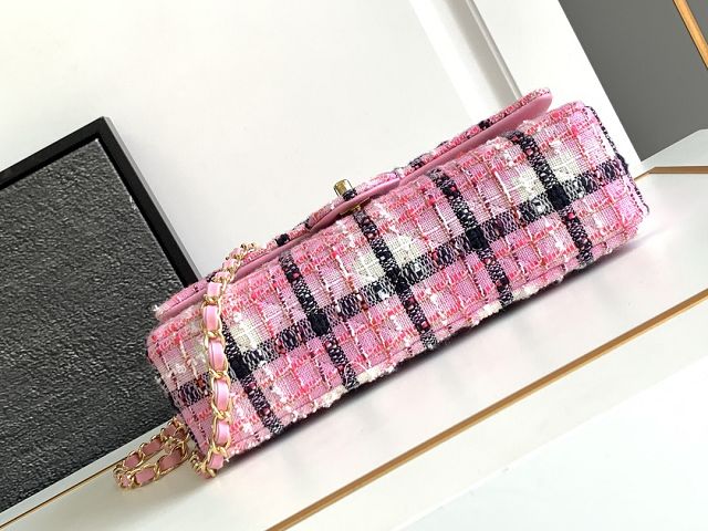 CC original tweed medium flap bag A01112 pink&black