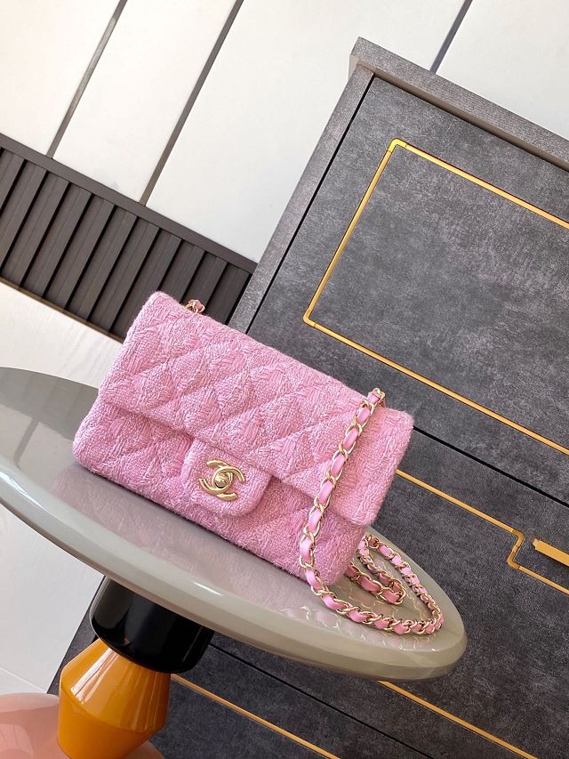 CC original tweed mini flap bag A69900 pink