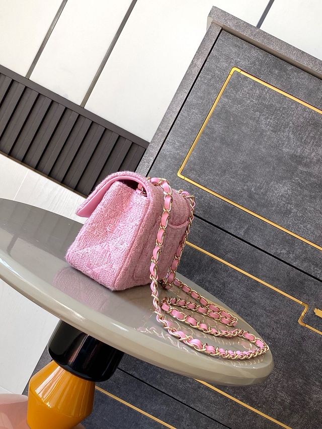 CC original tweed mini flap bag A69900 pink