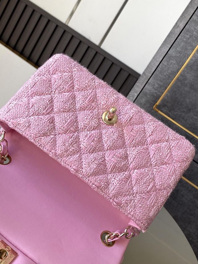 CC original tweed mini flap bag A69900 pink