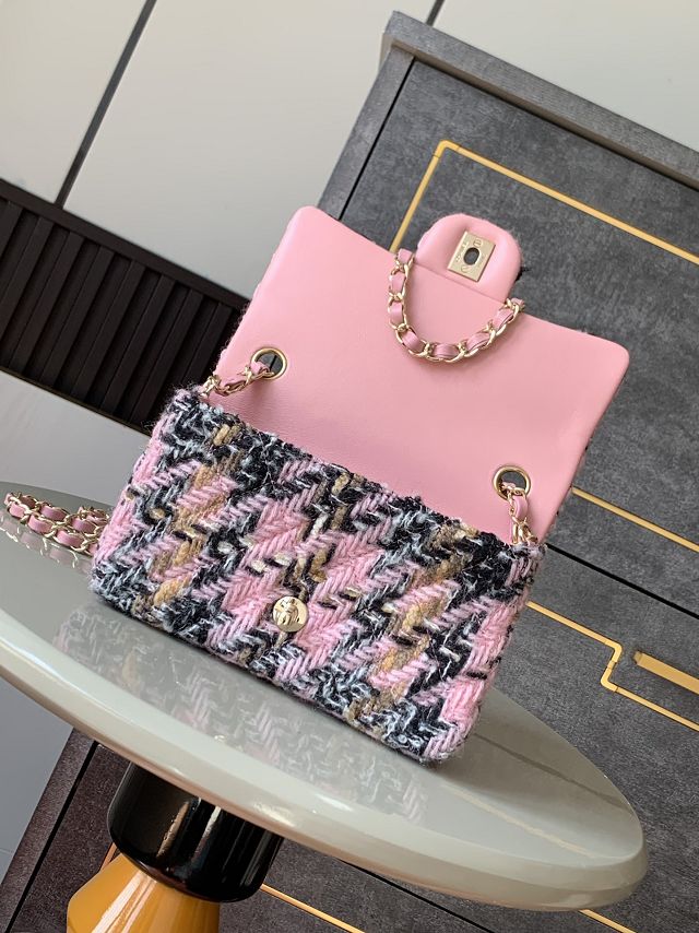 CC original tweed mini flap bag A69900 pink