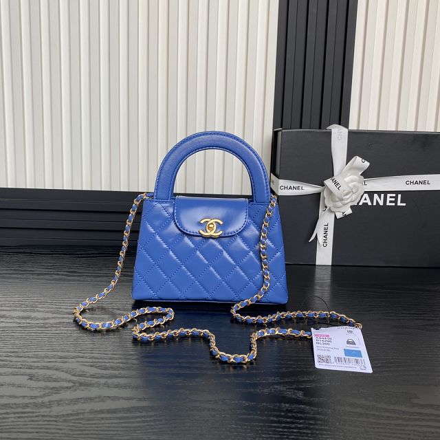 CC original calfskin mini shopping bag AS4416 blue