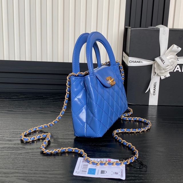 CC original calfskin mini shopping bag AS4416 blue