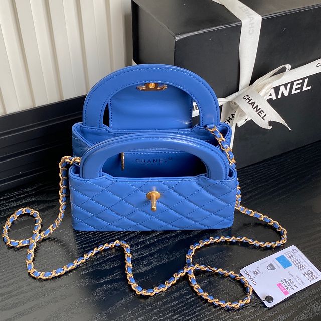 CC original calfskin mini shopping bag AS4416 blue