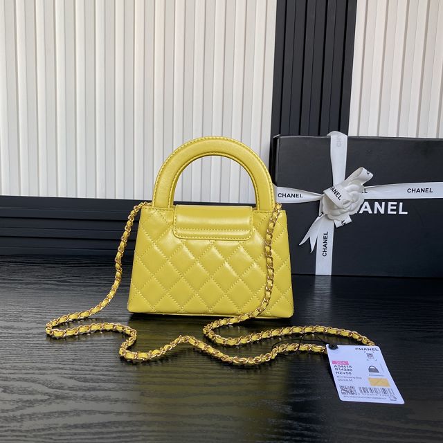 CC original calfskin mini shopping bag AS4416 yellow