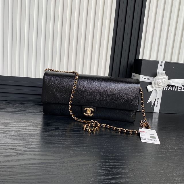 CC original grained calfskin flap bag AS5182 black