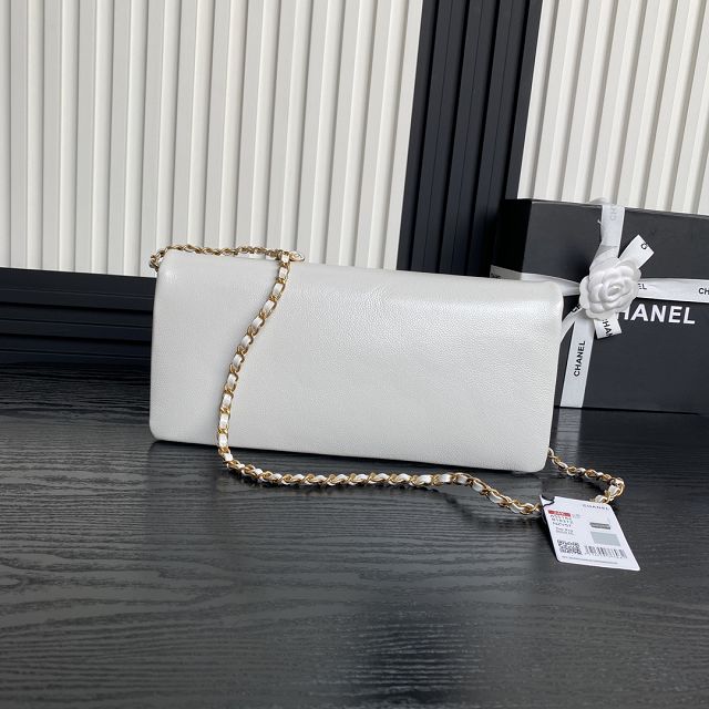 CC original grained calfskin flap bag AS5182 white