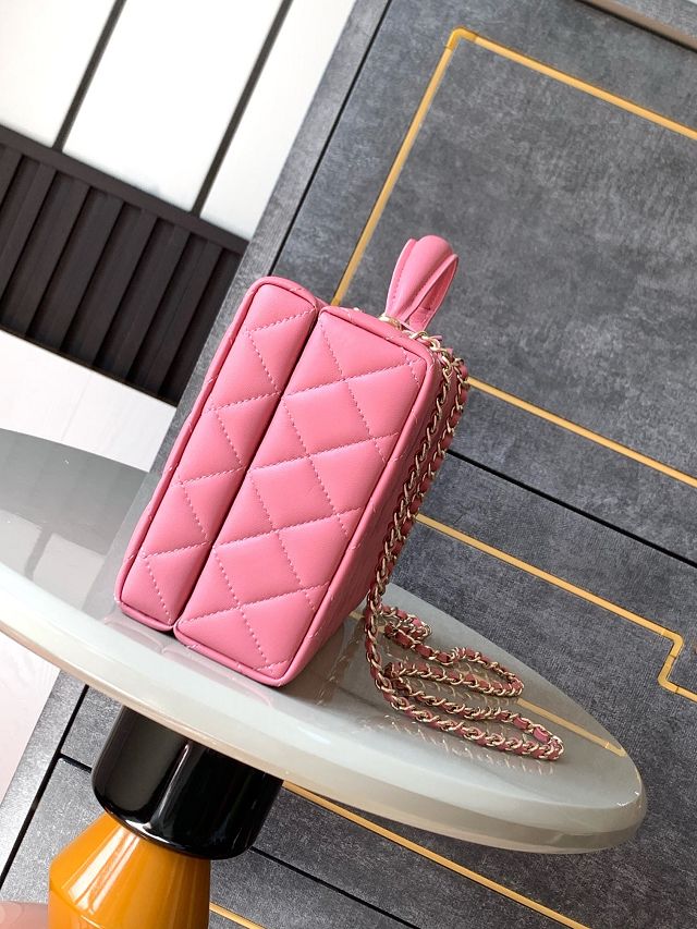 CC original lambskin box bag AS5168 pink