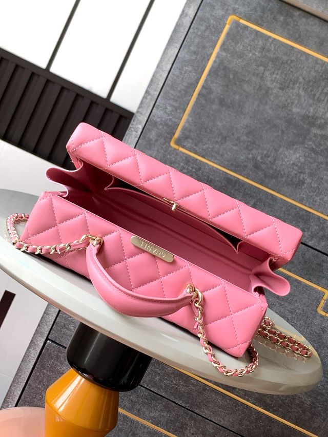 CC original lambskin box bag AS5168 pink