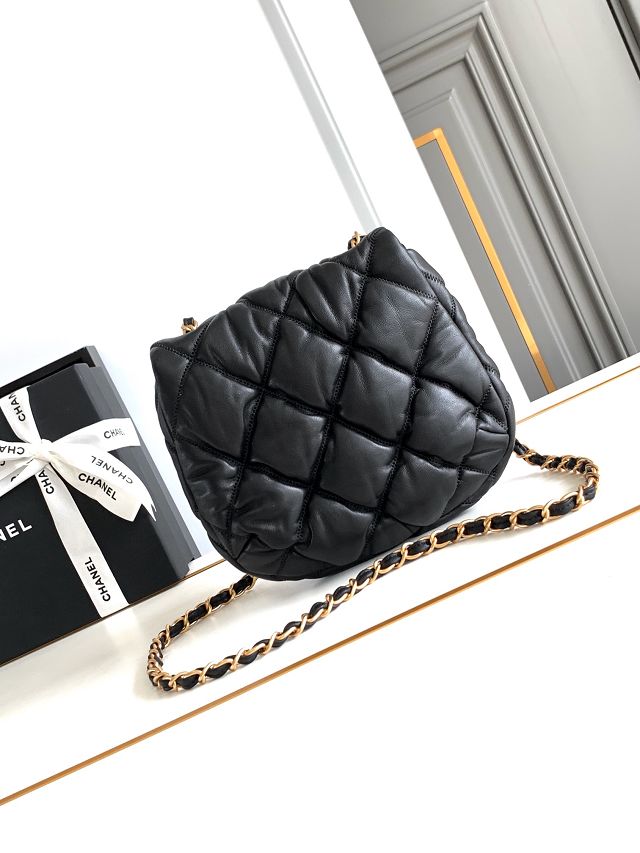 CC original lambskin flap bag AS4660 black