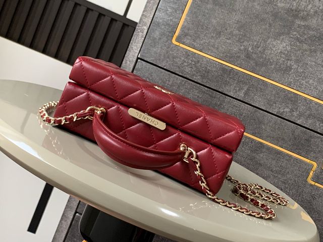 CC original lambskin small box bag AS5167 bordeaux