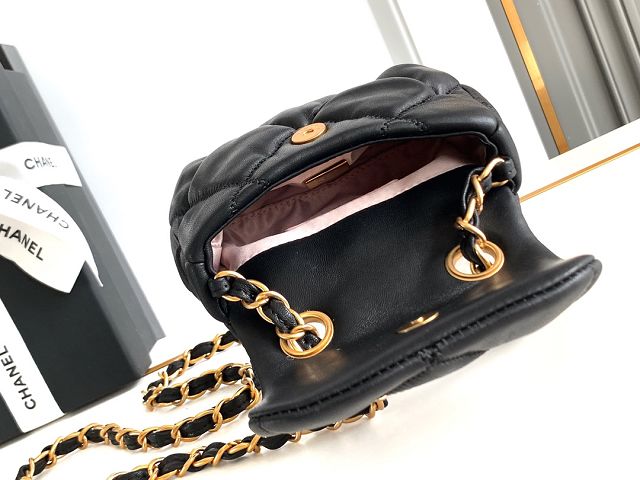 CC original lambskin small flap bag AS4661 black