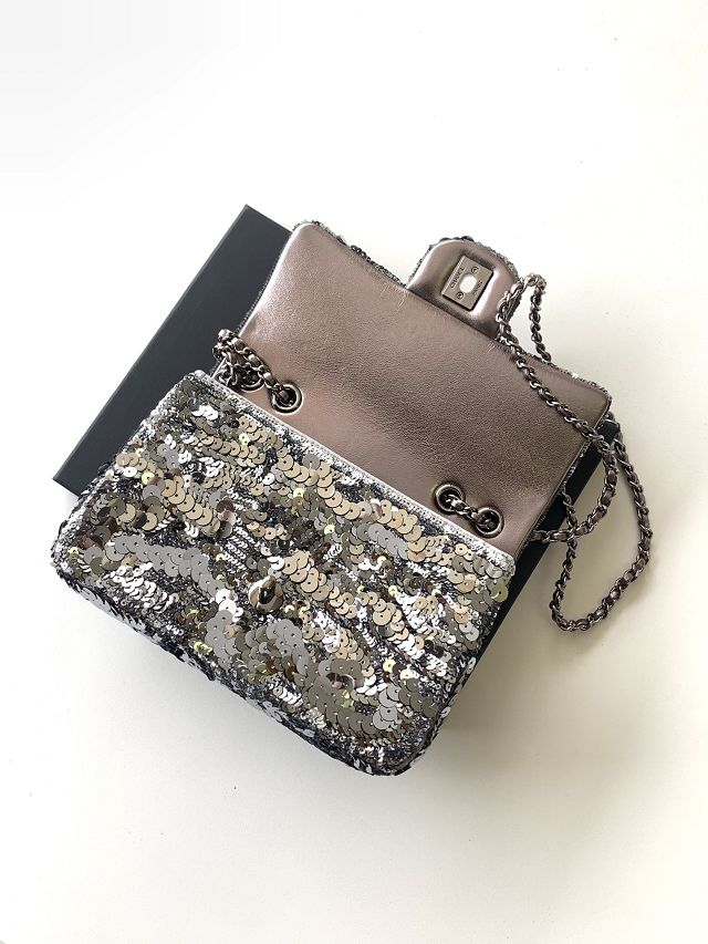 CC original sequins flap bag AS4561 brozen