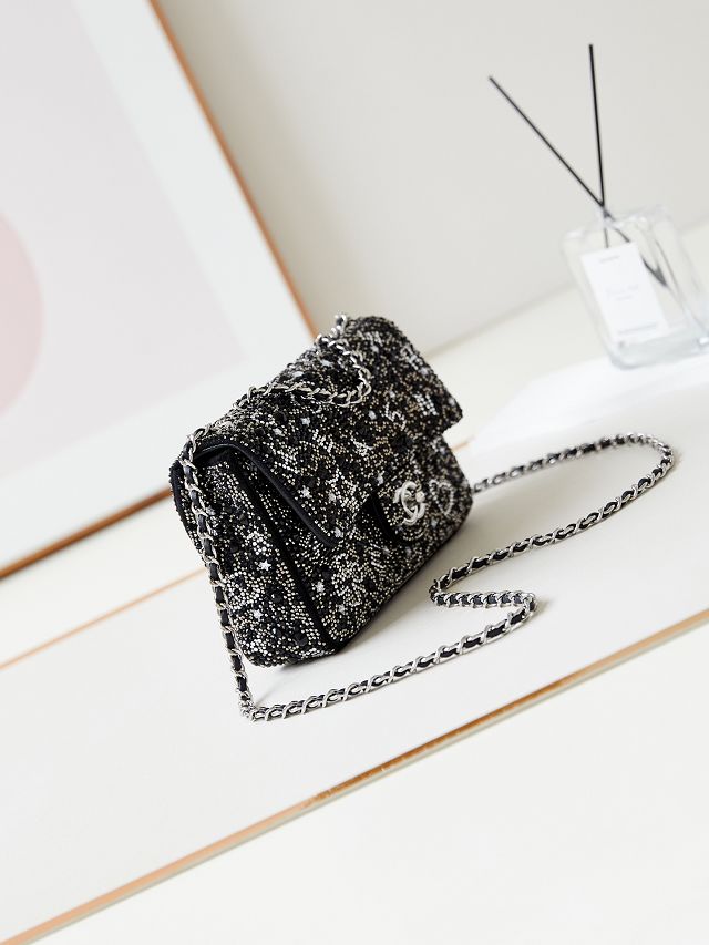 CC original sequins small flap bag AS4298 black