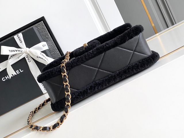 CC original shearling medium flap bag AS5149 black