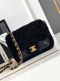 CC original shearling small flap bag AS5148 black