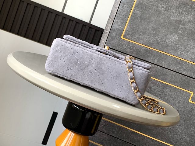 CC original suede calfskin mini flap bag A69900 grey