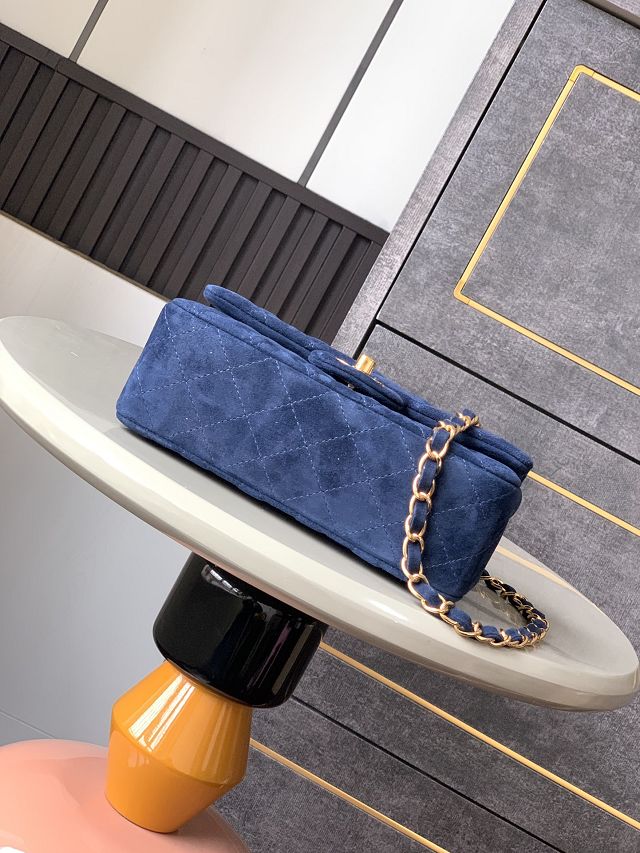 CC original suede calfskin mini flap bag A69900 navy blue